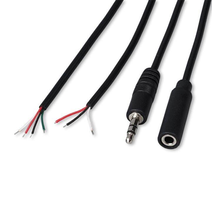 3-5mm-1-8-mono-stereo-male-plug-female-jack-connector-2-3-4-pole-pin-aux-extension-wire-diy-audio-headphone-repair-cable-30cm