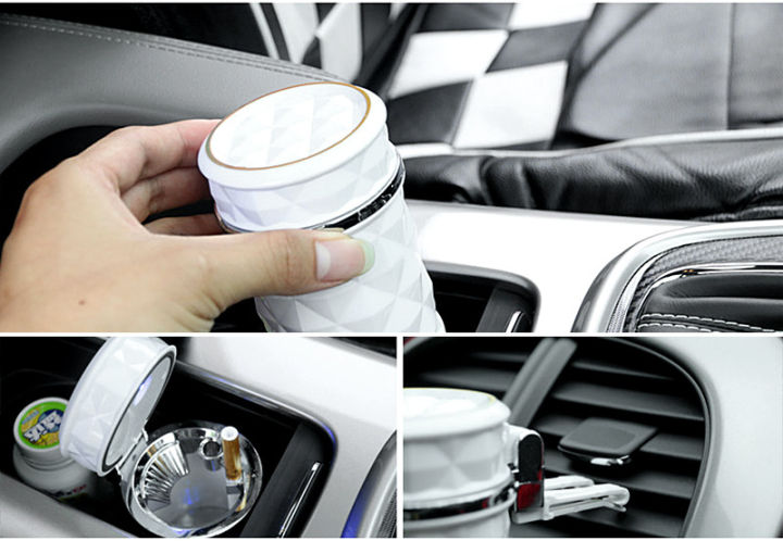 ที่เขี่ยบุหรี้-ในรถยนต์-สีขาว-สีดำ-carsun-car-ashtray-ถังใส่เศษผง-ที่วาง-กระบอกคัพ-ถังขยะในรถยนต์แบบพกพา-ในรถยนต์-พร้อม-ไฟ-led