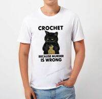 Retro Novelty Funny Cat T-shirt Men Crochet Becaus Murder Is Wrong Funny Tshirts Tops Camisas Hombre Tee Man - T-shirts - AliExpress