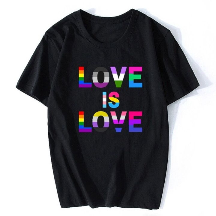 การออกแบบเดิมsipเสื้อยืดคอกลม-เสื้อยืดแขนสั้น-ราคาส่ง-love-is-love-rainbow-gay-pride-lgbt-gay-les-t-ss-5xl