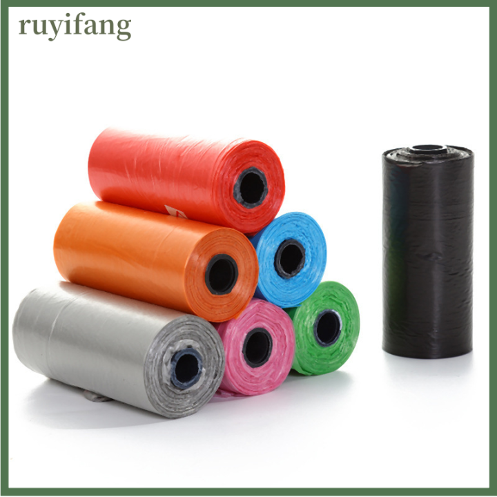 ruyifang-15ชิ้น-เซ็ต-pet-dog-poop-bags-dispenser-collector-scoop-holder-cat-pooper-bag