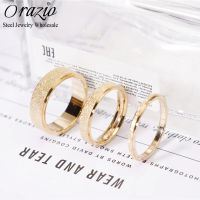 Orazio Stainless Steel Rings For Women Men Gold Color Engagement Wedding Ring Set for Couple Party Jewelry Gift Wholesales