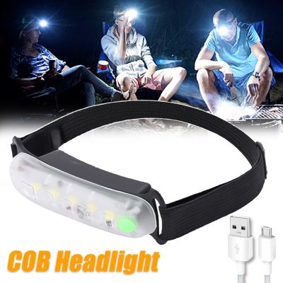 【CW】 Headlamps 3 Modes COB Headlight Built-in Battery USB Rechargeable Outdoor Camping Torch Lights