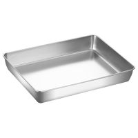 Spot parcel post Tiktok Hot Sale Stainless Steel Tiramisu Plate Rectangular Tray Ho Towel Plate Cooking Tray Baking Tray