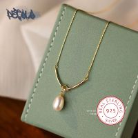 Elegant 925 Sterling Silver New Necklace For Women Vintage Freshwater Pearl Pendant Clavicle Chain Premium Pearl Jewelry