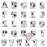 2023 New Real 925 Sterling Silver Letter Alphabet A-Z Charm Beads Fit Original Pandora Bracelet Pendant Women DIY Jewelry Gifts