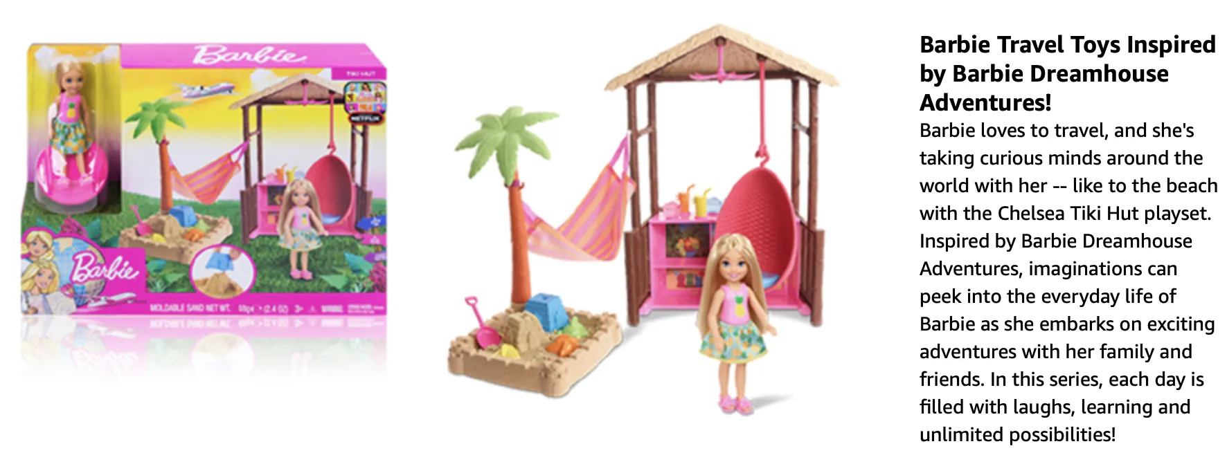 Original Barbie Beach Playset with Chelsea Doll, Tiki Hut, Hammock,  Moldable Sand and Accessories from Barbie Dreamhouse Adventures, Toys for  Girls | Lazada PH