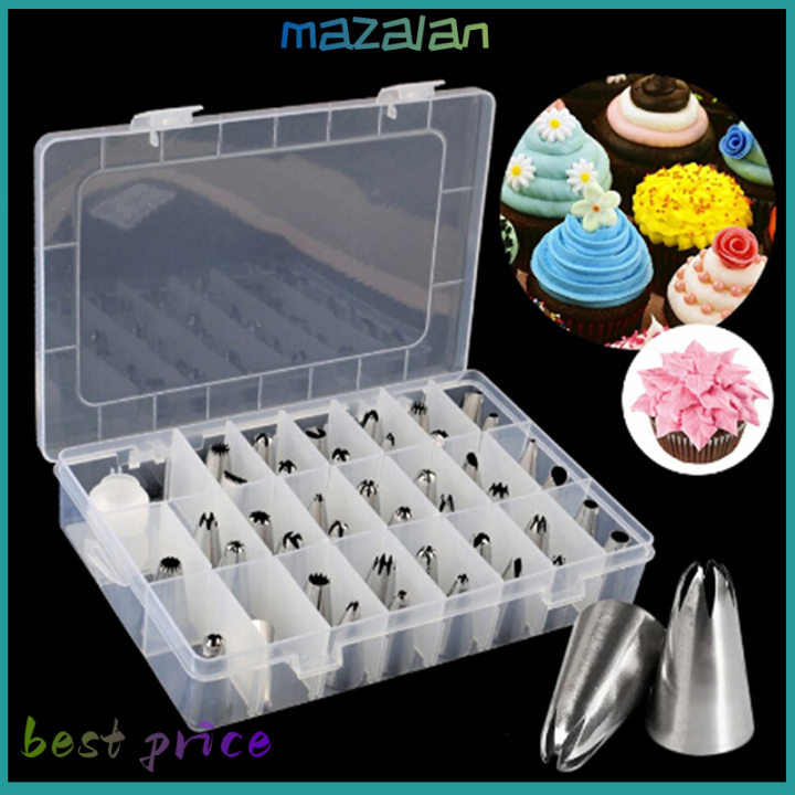 mazalan-42pcs-ทนทานท่อไอซิ่งขนาดใหญ่หัวฉีดขนมสแตนเลสเคล็ดลับชุด