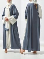 Eid ชุดคลุมมุสลิมสำหรับเสื้อผ้ากุลสตรีเสื้อคาร์ดิแกนยาวสไตล์มุสลิมอาหรับอาหรับและเดรสยาวชุดกิโมโน