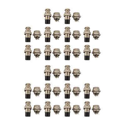 4 Pin Metal Male Female Panel Connector 16mm GX16-4 Silver Aviation Plug of 20 Pcs