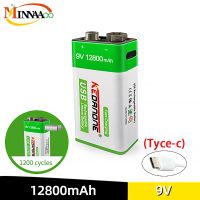xphb22 9V Li-ion Rechargeable Battery 12800mAh Type-C USB Micro Batteries Lithium For Smoke Detector Electric Guitar Multimeter