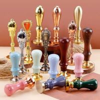 【CW】 7 Styles Wax Seal Stamp Handle Retro Metal and Wodden Colorful Universal Handle with Screw
