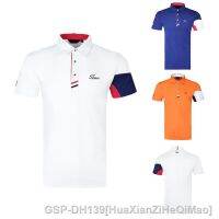 ANEW DESCENTE FootJoy สก๊อตตี้ Cameron1 TaylorMade1 Honma PING1 J.lindeberg✖○ เสื้อยืดแขนสั้นเสื้อสำหรับผู้ชายเสื้อเชิ้ตผู้ชายกอล์ฟ,เสื้อยืดแขนสั้นยืดหยุ่นแห้งเร็วดูดซับเหงื่อและดูดซับความชื้นเสื้อโปโลกีฬากลางแจ้งฤดูร้อน