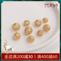 ☸☬14 K BaoJinBao สีแดงฝังลูกปัดเพทายเม็ดดอกไม้งานฝีมือ Diy ฉนวนกันความร้อนลูกแรกอุปกรณ์ลูกปัดสร้อยข้อมือ-Z2