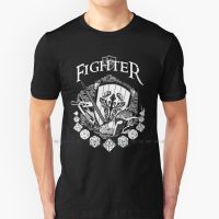 Rpg Class Series : Fighter-White Version T Shirt Cotton 6Xl Fighter Class Nerd Geek Board Game Die Dice Jrpg White Battle