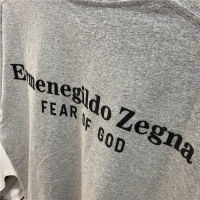 Zegna ZEGNA FEAR OF GOD FOG ชายแขนสั้นสไตล์เอเชียจำกัดคู่รักทรงสูงทรงหลวม T เสื้อยืด