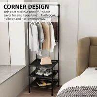 Corner Coat Rack Multi-function Floor Standing Clothes Hanger Racks Removable Metal Clothing Storage Shelf Cabinet Hanging Rack Barware