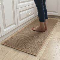 【CC】❁  Weave Floor Anti-slip Washed Rug Rubber Bottom Twill Flax Entry Door Oil-resistant Durable