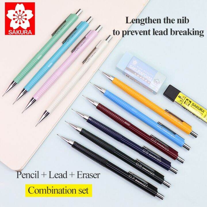 sakura-0-3-0-5-0-7-0-9mm-macaron-color-mechanical-pencil-anti-breaking-lead-mechanical-pencil-write-painting-xs-123-125-127-129