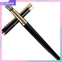 YESMILE โลหะสำหรับตกแต่ง ปากกาหมึกหมึก สีดำสีดำ ปากกาของขวัญ ของใหม่ ปากกาหมึกซึม ออฟฟิศสำหรับทำงาน