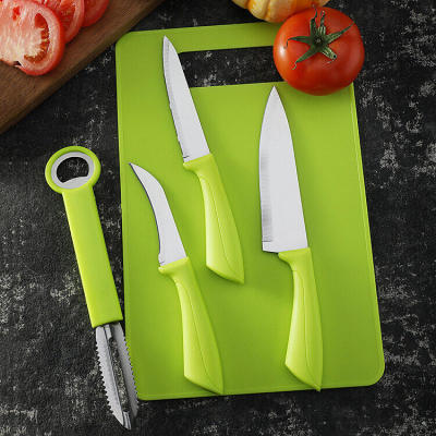 HHsociety มีดทำครัว มีปอกผลไม้  ชุดมีด  มีดทำอาหาร  เครื่องครัว อุปกรณ์ในครัว (สีเขียว)