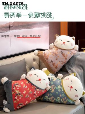 แมวน่ารักน่ารักตุ๊กตาหมอนแมวตุ๊กตานอน Ragdoll ผ้าห่มผ้านวม Dual-Purpose Plush ของเล่น