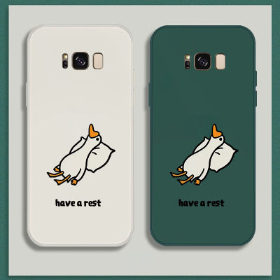 เคส Samsung S8 Plus Case เคสการ์ตูนน่ารักเป็ดเคสซิลิโคนเหลว Flocking ฝาครอบโทรศัพท์ป้องกัน เคสโทรศัพท์