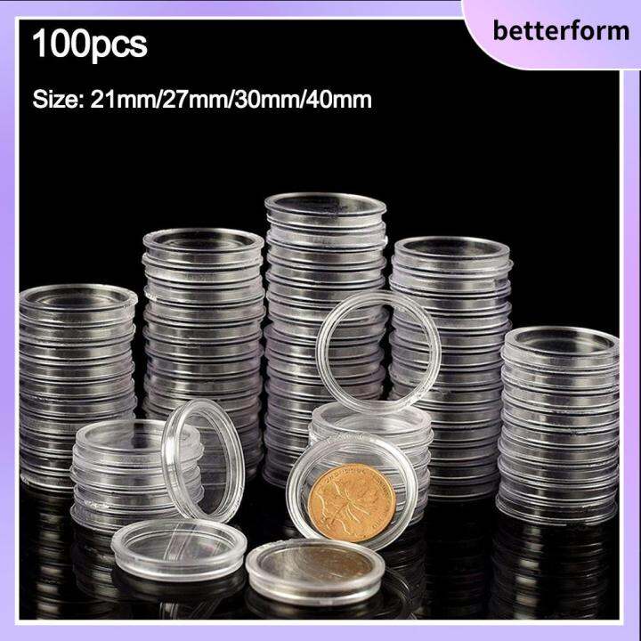 BETTERFORM Case Transparent Plastic Coin Holder Capsules Protection