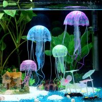 Artificial Vivid Jellyfish Silicone Fish Tank Decor Aquarium Decoration Ornament 3 Months Warranty