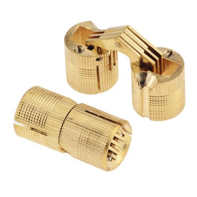 1Pcs Copper Brass Furniture Hinges 8-18 mm Cylindrical Hidden Cabinet Concealed Invisible Door Hinges For Hardware Gift Box Accessories