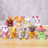 9ชิ้น/ชุดผจญภัย Digimon Tailmon Gomamon Patamon Gentomon Palmon Piyomon Agumon โมเดลเคลื่อนไหวตุ๊กตาของเล่นของขวัญ