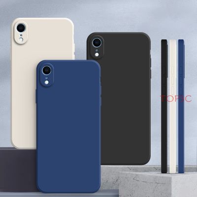 สำหรับ iPhone X Xs 8 7 6 Plus 6 6S Plus เคสใส่โทรศัพท์ขอบซิลิโคนเหลวซิลิโคนสีลูกกวาดฝาหลัง TPU