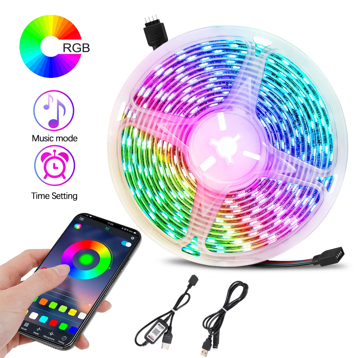 Home Taste Waterproof USB LED Strip Light Bluetooth App Controller SMD 5050  RGB Colorful DC5V Flexible LED Light Tape Ribbon TV Background Lighting 1M  2M 3M 4M 5M | Lazada PH