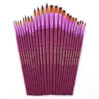 [Kiki tool store] 6pc/12pc Paint Brushe Set Nylon Painting Brush Short Rod Oil Acrylic Brush Watercolor Pen High Quality Professional Art Supplies