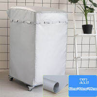 H&amp;A (ขายดี)ผ้าคลุมเครื่องซักผ้า washing machine cover รุ่นฝาครอบ สำหรับเครื่องซักผ้าฝาบน Top Load สีเทาเงิน (XL) กว้าง 62 x ลึก 64 x สูง 98 cm