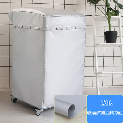 H&amp;A (ขายดี)ผ้าคลุมเครื่องซักผ้า washing machine cover รุ่นฝาครอบ สำหรับเครื่องซักผ้าฝาบน Top Load สีเทาเงิน (XL) กว้าง 62 x ลึก 64 x สูง 98 cm