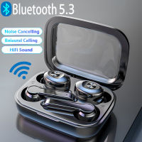 TWS Willess หูฟัง Bluetooth5.3 IPX5กันน้ำ,หูฟังแฮนด์ฟรีสำหรับกีฬาลดเสียงรบกวน Headphone Stereo หูฟังแบบใส่หูควบคุมแบบสัมผัสพร้อมเคสชาร์จอินเทอร์เฟซ Type-C