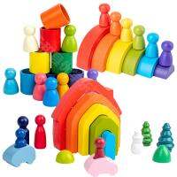 【CC】 Arched Blocks Villain Combination Barrels Childrens Intelligence Colorful Semicircle Balanced