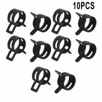 10pcs Black Spring With Fuel Hose Clip Silicone Hose Reusable 5-16mm Hose Clip Water Pipe Clamp Hoops Air Tube Fastener