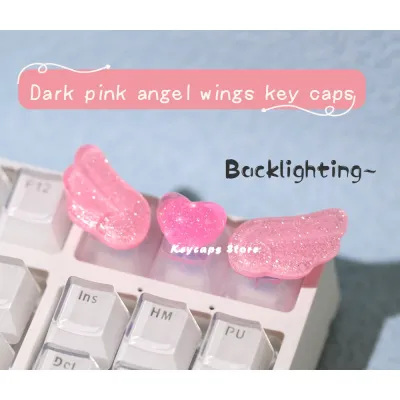 Handmade Personality Girl Cute Gift Angel Wing Key Cap Lovely Transparent Backlight Crystal Ball DIY Mechanical Keyboard Keycaps