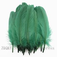 50-200 Natural 15-20CM Goose Feather Stained Dark Green DIY Costume Craft Feather