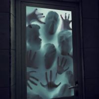 【HOT】ஐ☬㍿ 2023 Terror Glass Window Decoration Sticker Blood Hand Print Prop Wall Adhesive