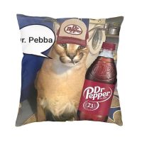 xzx180305   Pebba Big Floppa Meme ปลอกหมอน45x45ซม.ตกแต่งการพิมพ์ Caracal Cat โยนหมอนสำหรับรถยนต์ Double Side