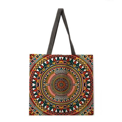 Bohemian style tote bag ladies shoulder bag foldable shopping bag outdoor beach bag female handbag