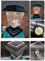 โคมไฟหัวเสาโซล่าเซลล์  Solar Lawn Light ใช้งานได้2ระบบ ทั้งแบบใช้ไฟฟ้าและไม่ใช้ไฟฟ้า ปรับได้2สี แสงขาว และเหลือง