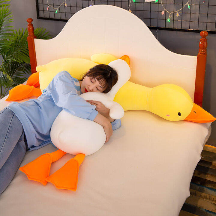 plush-toy-cute-duck-doll-girl-sleeping-bed-pillow-long-pillow-big-white-goose-holiday-doll