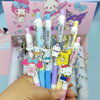 6ชิ้นของแท้ Sanrio โลหะจี้เจลปากกา Kuromi Melody Cinnamoroll กดปากกาเป็นกลางเครื่องเขียนขายส่ง