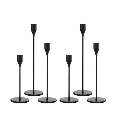 Candlestick Holders 6 Pcs Set, 3 Sizes of Taper Candle Holders for Wedding, Banquet, Anniversary, Party Decoration