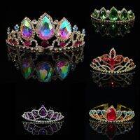 แท่งมงกุฎคริสตัลรูปมงกุฎสำหรับเจ้าสาวรุ่น Tiaras สำหรับแก้วทรงหยดน้ำเจ้าหญิงและเด็กหญิงมงกุฎเครื่องประดับผมถ่ายภาพงานแต่งงาน