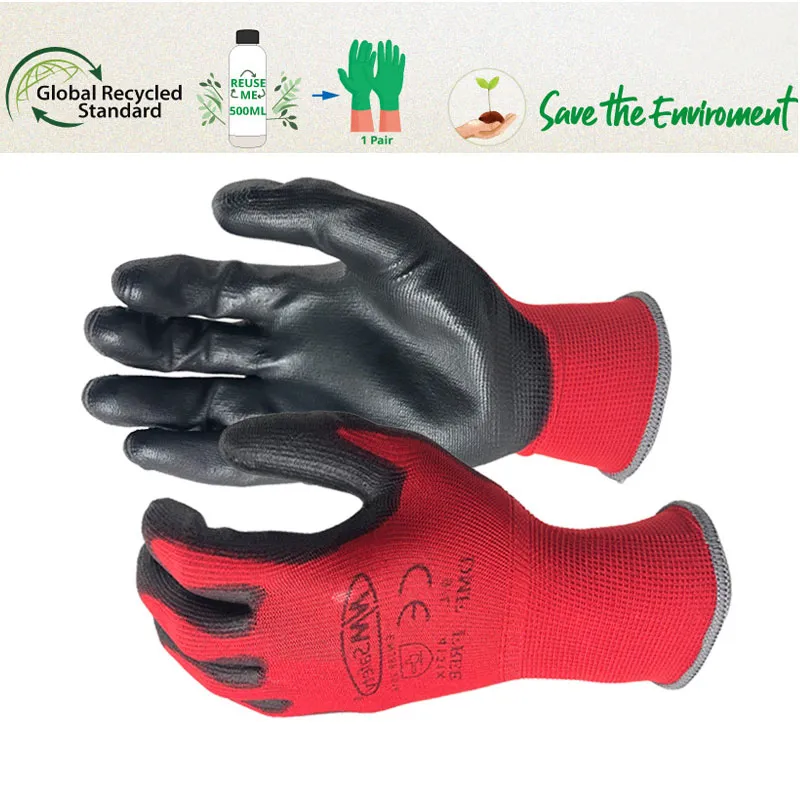 Hot Sales 6/12 Pairs Work Gloves NMSafety Grip Rubber Nitrile